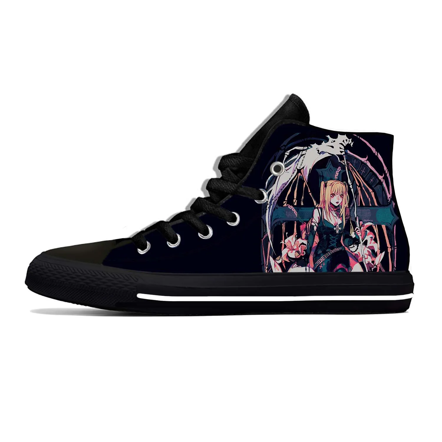 

Hot Anime Cartoon Manga Death Note Amane Misa Casual Shoes High Top Lightweight Breathable Men Women Sneakers Summer Board Shoes
