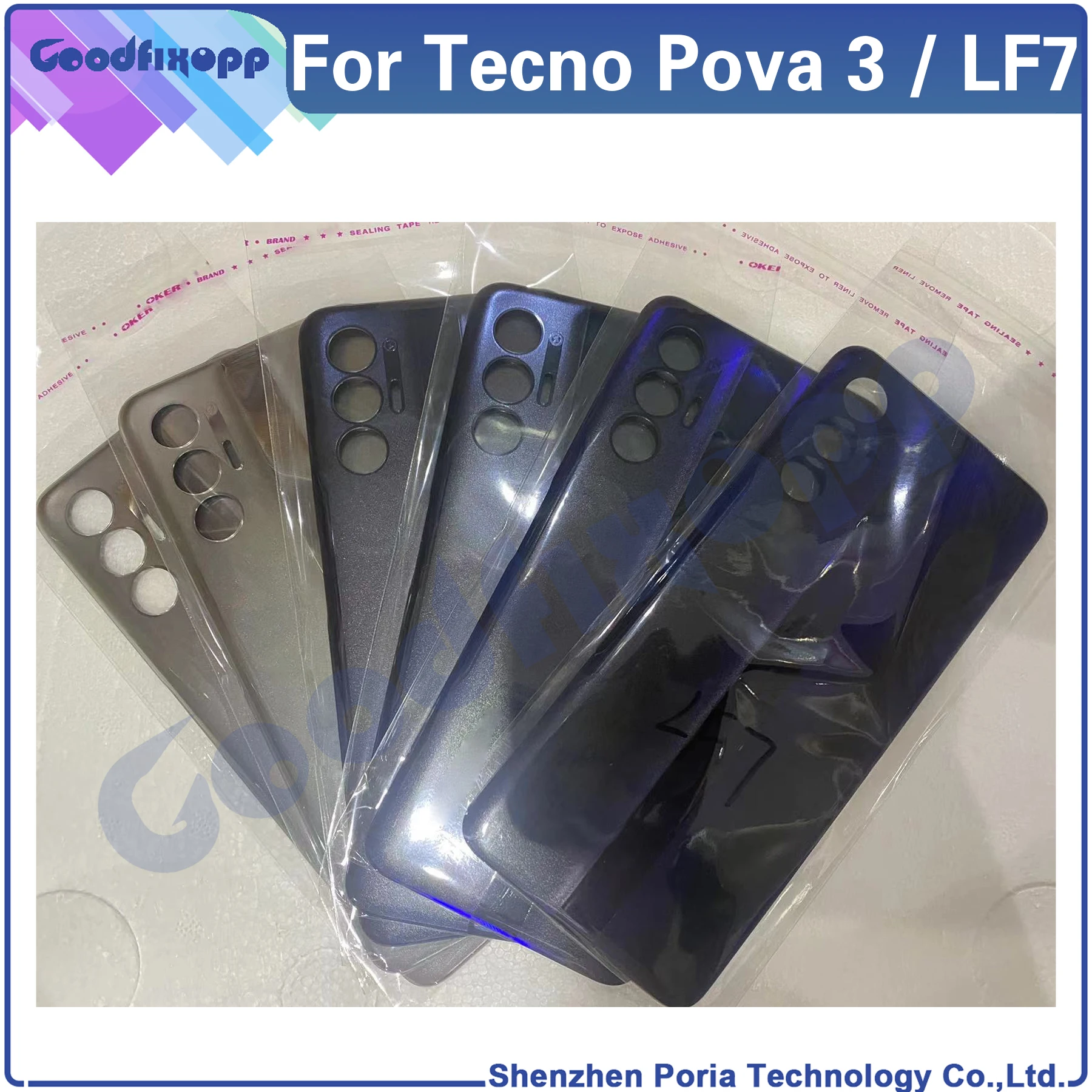 

For Tecno Pova 3 LF7 LF7n Back Cover Door Housing Case Rear Cover Battery Cover For Pova3 Replacement