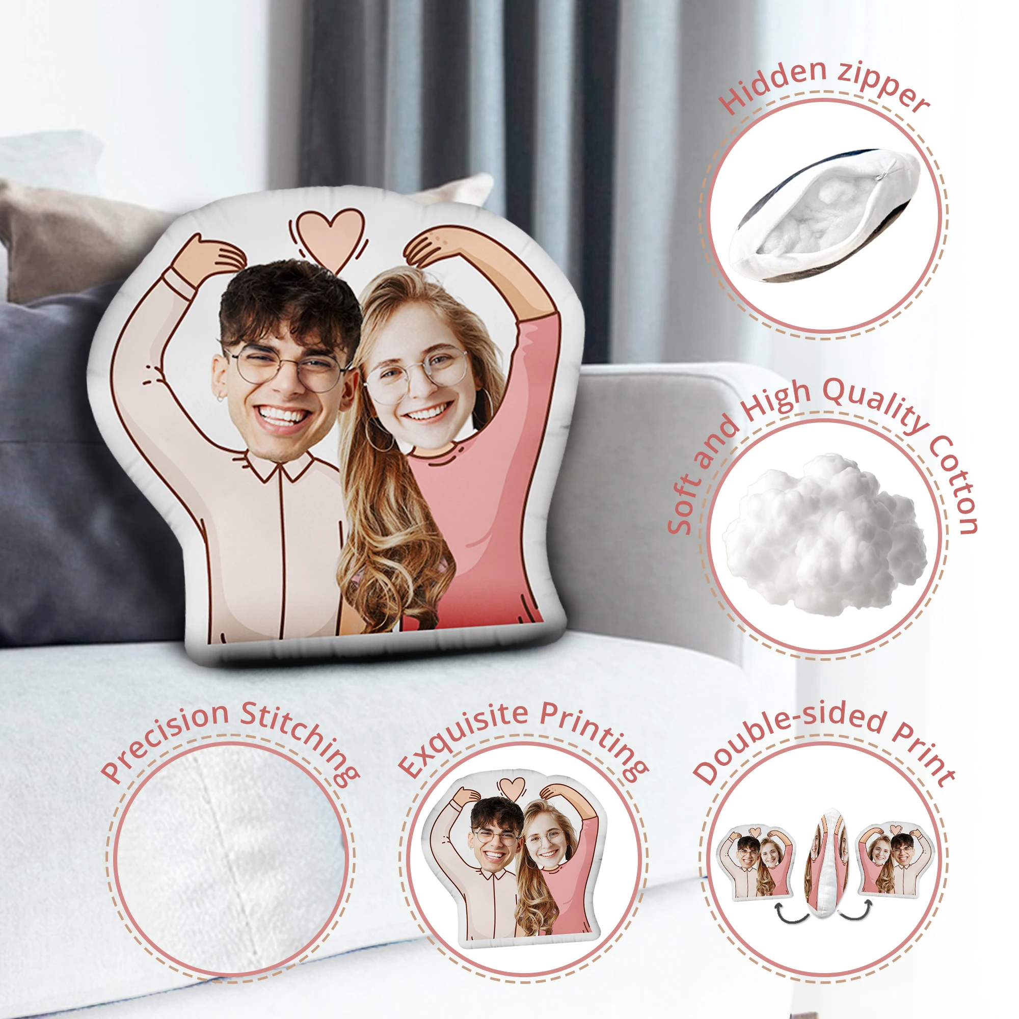 Custom Photo Cushion Humanoid Personalized Filling photo Cushion DIY Pillow for Putting Picture of Parent and Couple Christmas 2