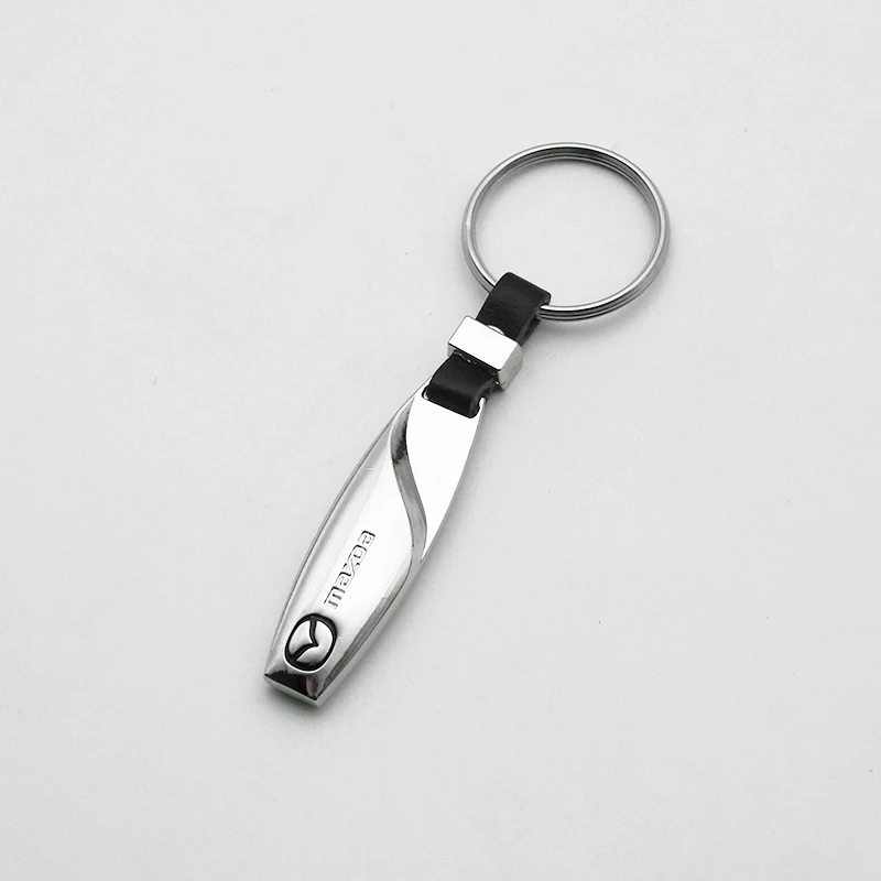 金属と革の車のエンブレムキーホルダー,マツダmsmps 6 CX-3 CX-5 CX-8