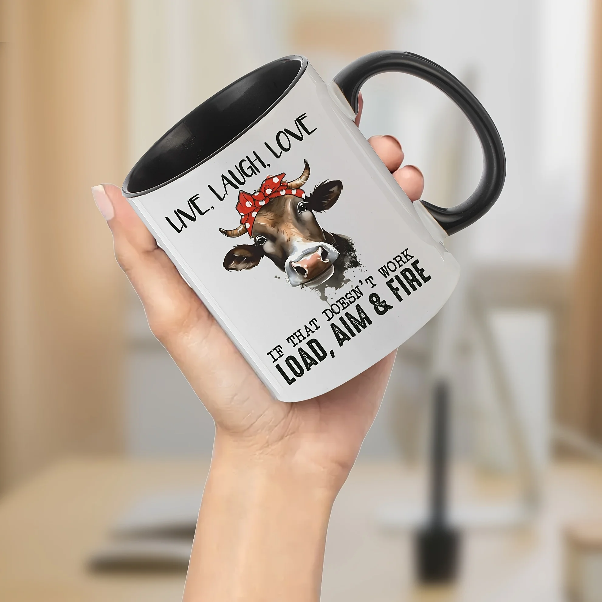 

11oz Cute Cow Ceramic Mug, Creative Coffee Mug With Gift Box, Great Gift For Mom, Friends