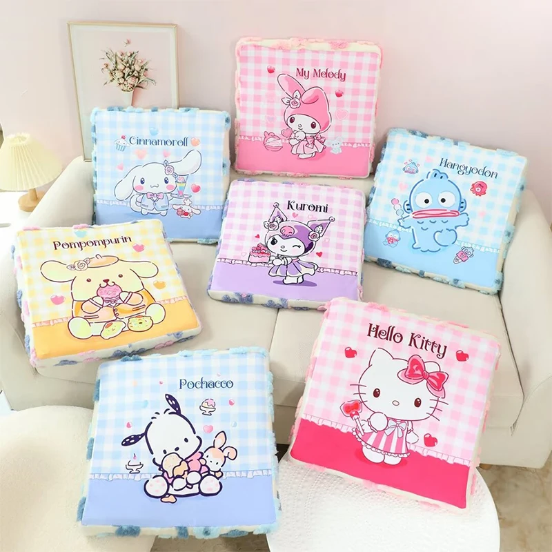 

2024 Cute Hello Kitty Cushion Sanrio Kawaii Anime Cinnamoroll Pompompurin Girl Heart Cartoon Non-Slip Bottom Pad Gift for Kids