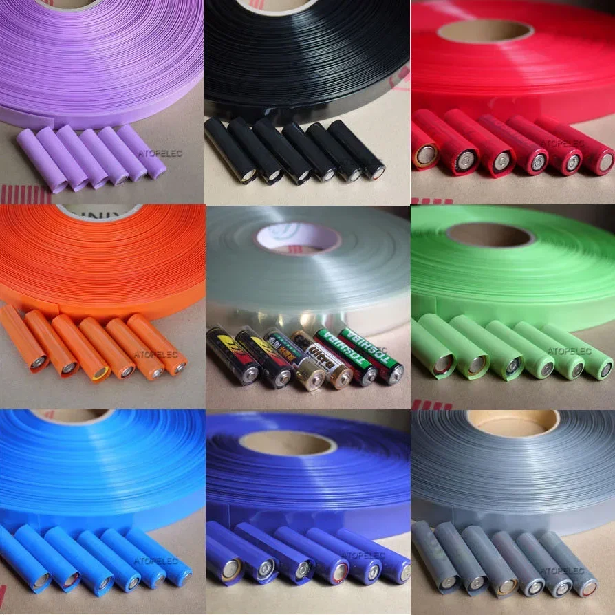 5M Single AA 14500 Battery Wrap 23mm Wide 14.5mm Diameter PVC 2:1 Heat Shrink Tubing Black/Red/Yellow/Green/Blue/White/Clear