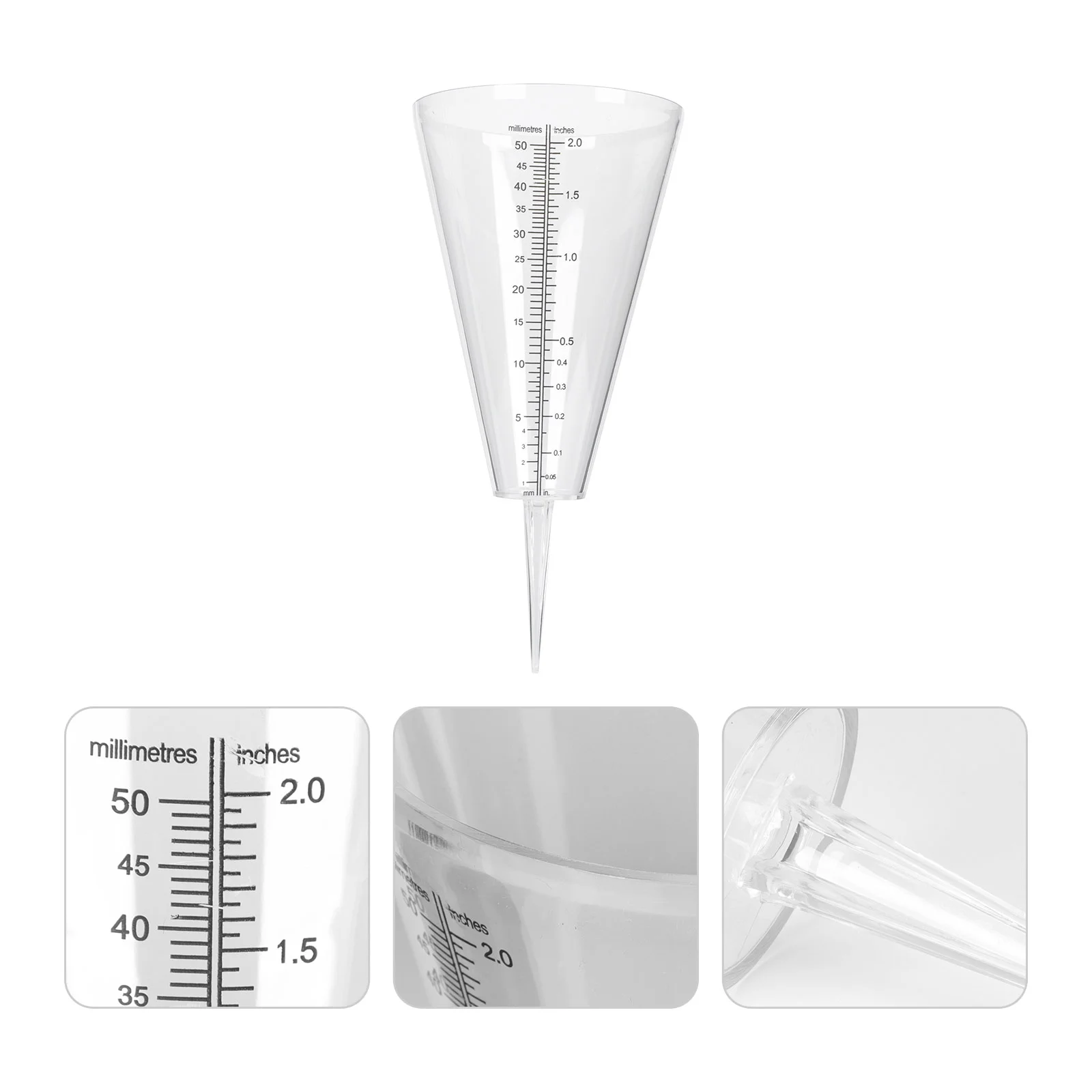 

Cone Rain Cup Plastic Measuring Rainfall Gauge with Scale Double Transparent Meter Shaped Garden