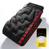 Thickened Fleece-Lined Men's Trousers Winter Windproof Heat Insulation Waterproof Downcotton Wadded Casual Pants Plus Size