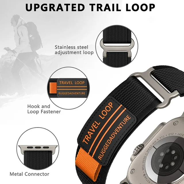 Watch Bands for Apple Watch Band 44mm 45mm Ultra 49mm 40mm 42mm 41mm 38mm 40 44 mm Trail Loop Bracelet Iwatch Series 9 se 8 2