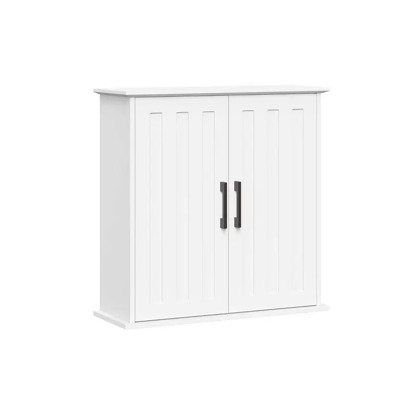 

Two-Door Wall Cabinet: Versatile White Bathroom Storage Solution