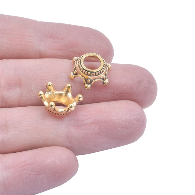 컬러풀하고 독특한 크라운 큰 구멍 구슬 모자 매력으로 손쉽게 수제 보석 제작