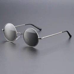 Vintage Round Frame Sunglasses for Trendy Style - Perfect for Parties, Music Festivals, and Street Photography (WHITE)