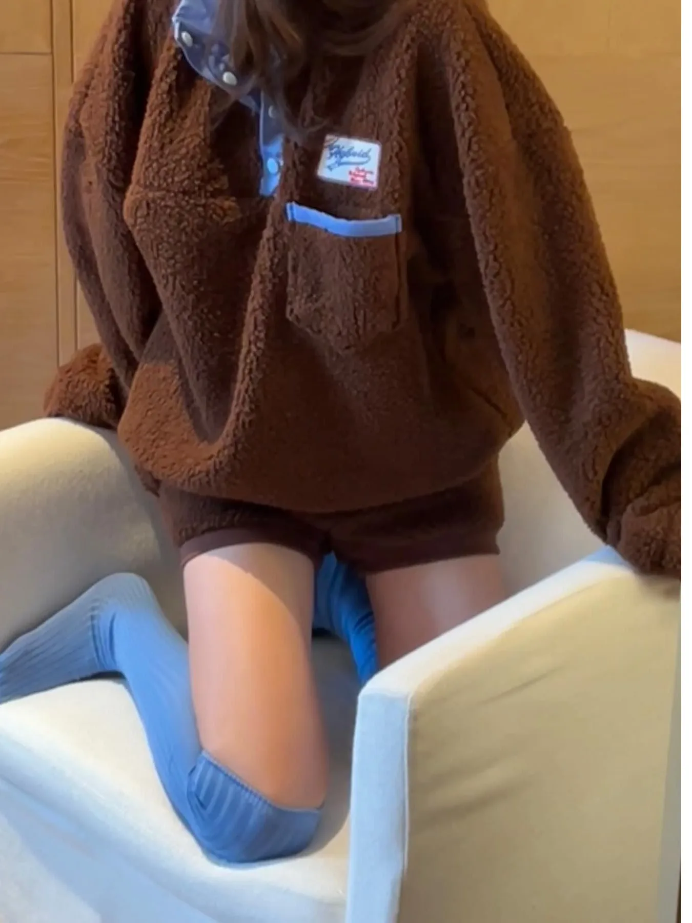 Retro Chic Long Sve Lamb Fur Sweatirt Women's Casual Design Collar Letter Label Autumn Winter Street Sle Commute Faion