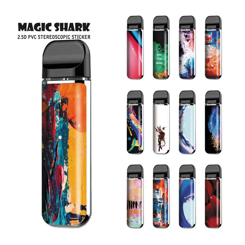 

Fashion Evil Petal Colorful Painting PVC Waterproof Vape Protector Skin Wrap Film Sticker Case for Smok Novo