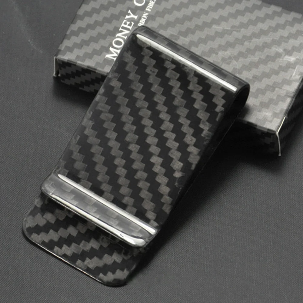 Carbon Fiber Wallet Metal Money Clip Durable Lightweight Forged Carbon Fiber Money Clip RIFD Blcoking Card Holder Wallet for men
