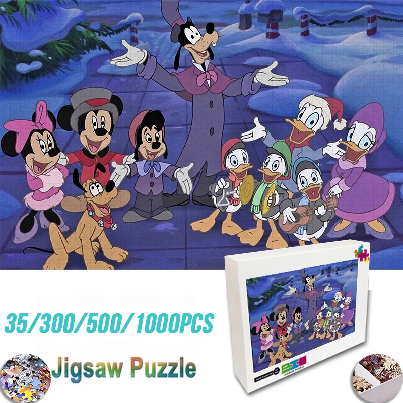 Disney Anime Mickey Mouse & Donald Duck Jigsaw Puzzles Educational Intellectual Decompressing Diy Gifts Home Decor