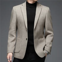 2021 Autumn and Winter New Suit Middle-aged Men's Fashion Casual Classic Wool Suit Jacket Single Suit Slim Blazer Brand Clothing 1