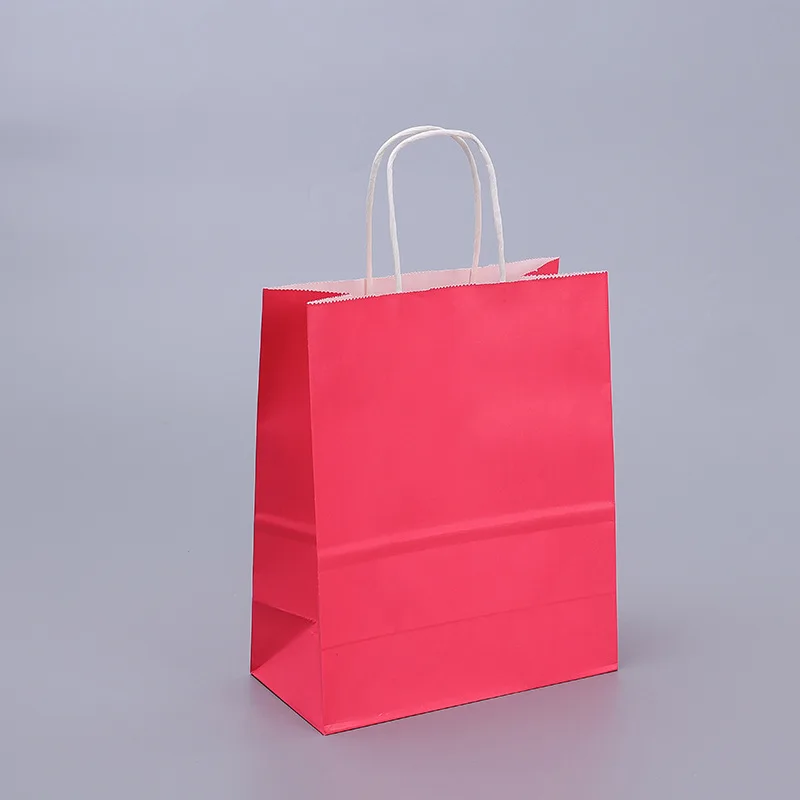 thumbnail image 1 of Bolsas de regalo de papel Kraft con asas, 10/20/30/50 unidades, para compras, manualidades, color marrón y blanco, para fiestas, suministros navideños, 1 of 5