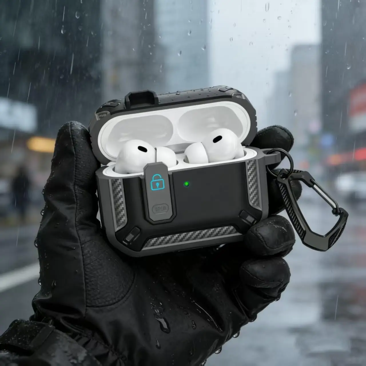 AirPods Pro Rugged Carbon Fiber Case - Drop Protection Cover