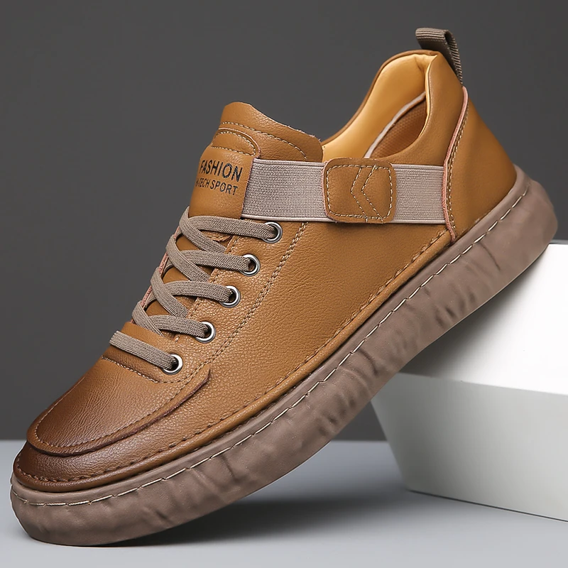 

Leather Men Casual Shoes outdoor fashion Luxury Brand Men black Moccasins Soft Breathable Shoes men sneakers