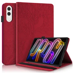 Embossed Tree Flip Wallet Stand Cover for YogaTab 11.1 TB710FU (Red)