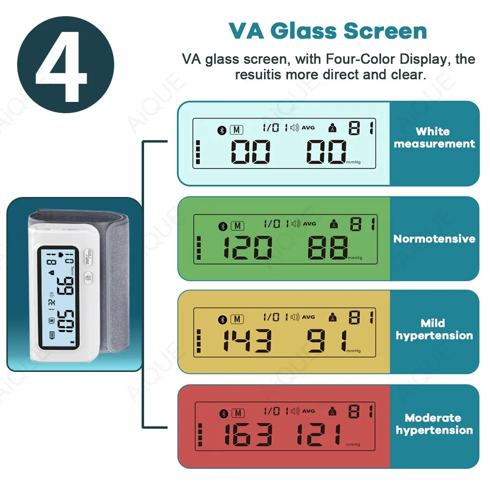 Recharge ALL-IN-ONE Medical Blood Pressure Monitor Tonometer 22-32 Cuff Arm Tensiometer Heart Rate Sphygmomanometer AiQUE blood pressure monitor blood pressure meter