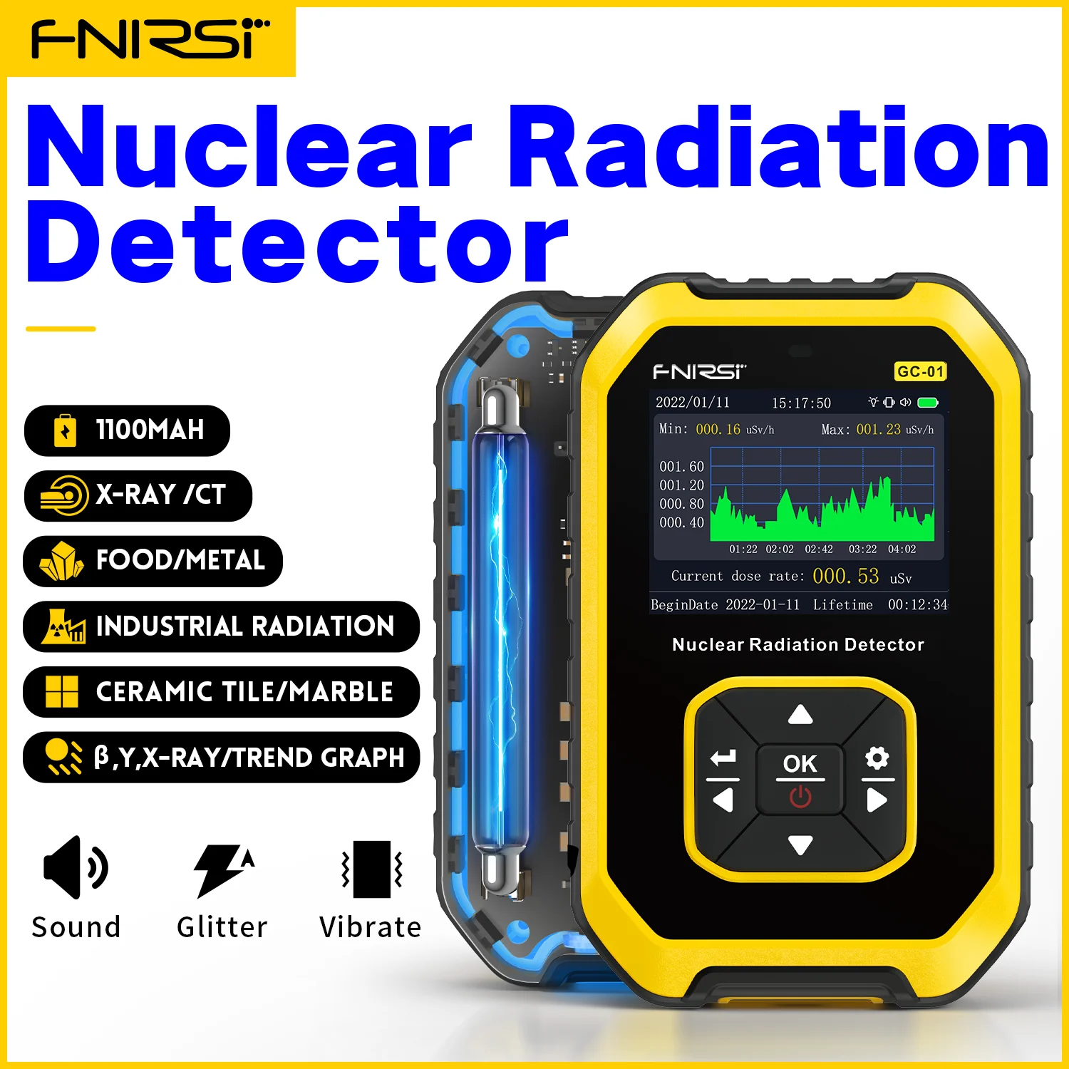FNIRSI GC 01 Geiger Counter Nuclear Radiation Detector X ray ray ray