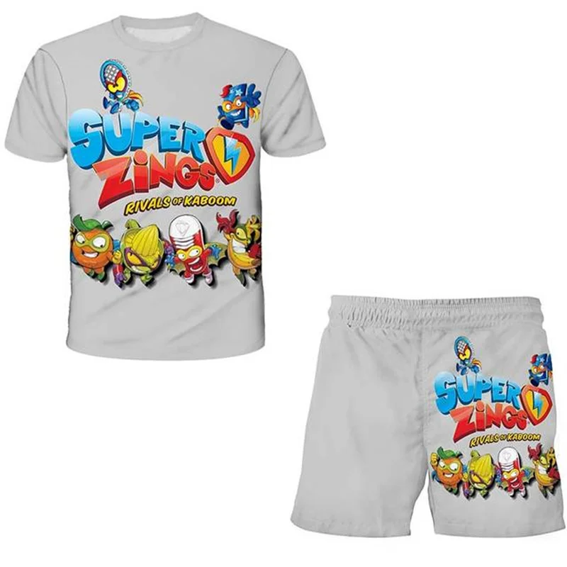 1-14 Anni Super Zings Neonati Maschi Vestiti Per Ragazze Nuovi Magliette A Maniche Corte Pantaloni Corti Costumi Abiti Abiti Estivi Abiti
