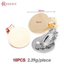 Elegant 18K Gold - Toned Brass Flat Stick Earrings - Rose Gold Color (22MM 10PCS)