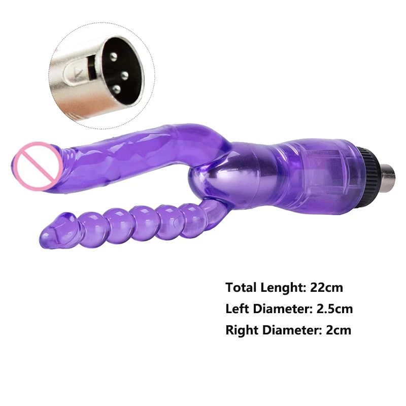 Sex Machine A2 / F2 3XLR Attachment Double Head Dildo Masturbation Cup for Women Man