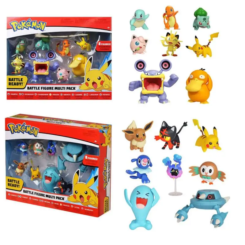 

8-Pack Pokemon Battle Figure Features Charmander Bulbasaur Squirtle Mimikyu Pikachu Eevee Umbreon Espeon Perfect for anyTrainer