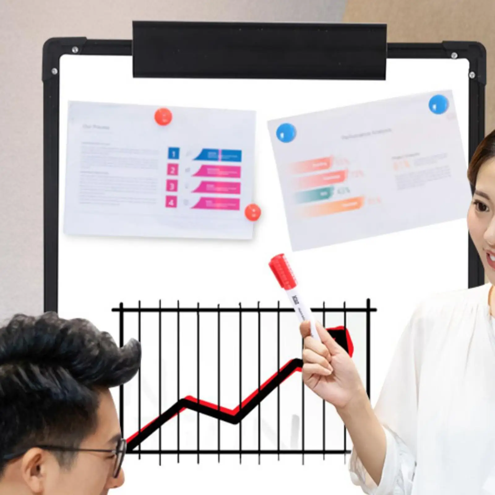 24x35inch Whiteboard with Stand Dry Erase Board 360° Rotation Portable for Adults Children Versatile Adjustable Height