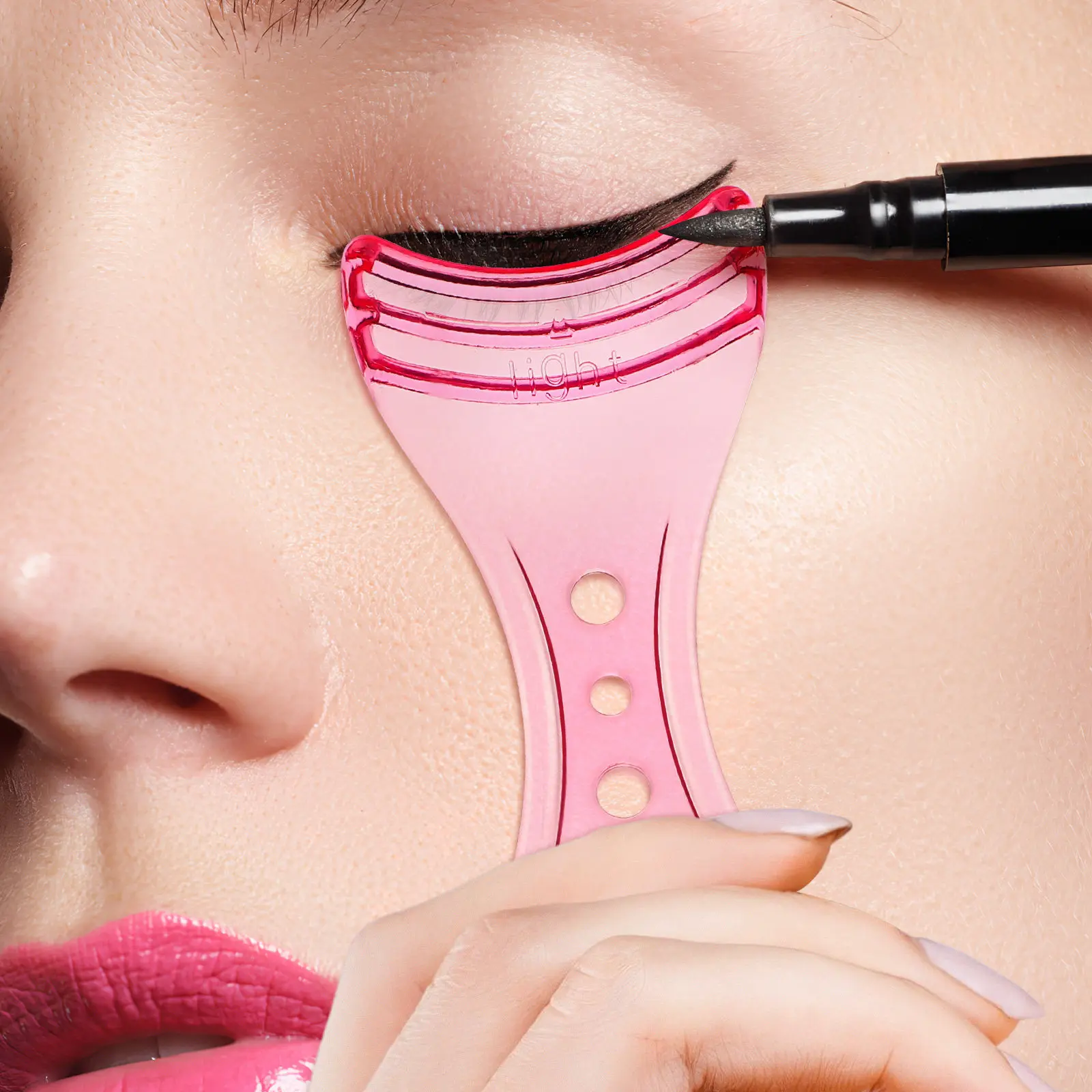 1 세트 속눈썹 빗 어플리케이터 아이라이너 템플릿 가이드 도구 메이크업 용품 액세서리 마스카라 쉴드 스텐실 모델