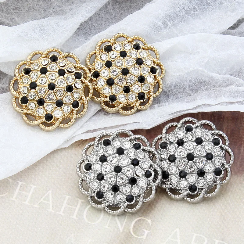 5pcs Black Retro Round Pearl Buttons Hand Sewing Accessories Fashionable  Women's Clothing Decoration 20mm Metal Buttons - AliExpress