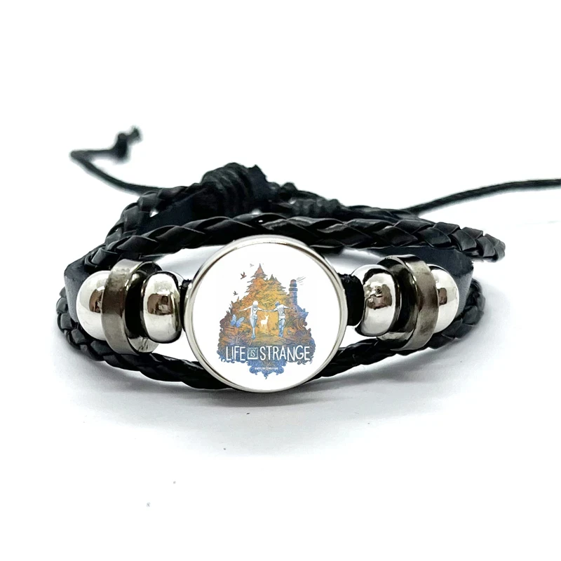 Max Caulfield Life Is Strange 2 Black Leather Bracelets Glass Dome Snap Button Bracelet & Bangles Fashion Women Men Jewelry 2