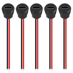 5-Pack Waterproof USB-C Fast Charging Connectors with Female Ports - 5PCs (2PIN)