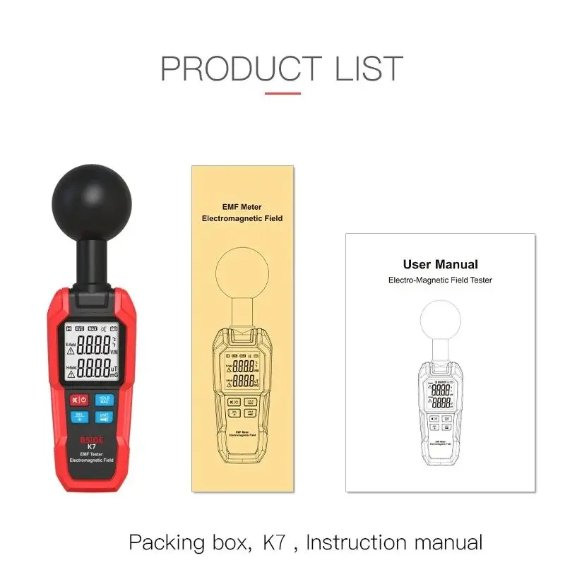 Advanced EMF Meter & Electromagnetic Radiation Signal Detector with Auto Measurement and WiFi 5G Search Capability