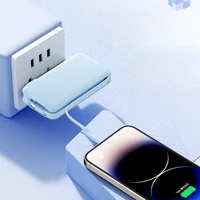 Power Bank 10000mAh Fast Charging with Its Folding Wall Plug AC Plug Own Cable 22.5W Mobile Power Supply 2