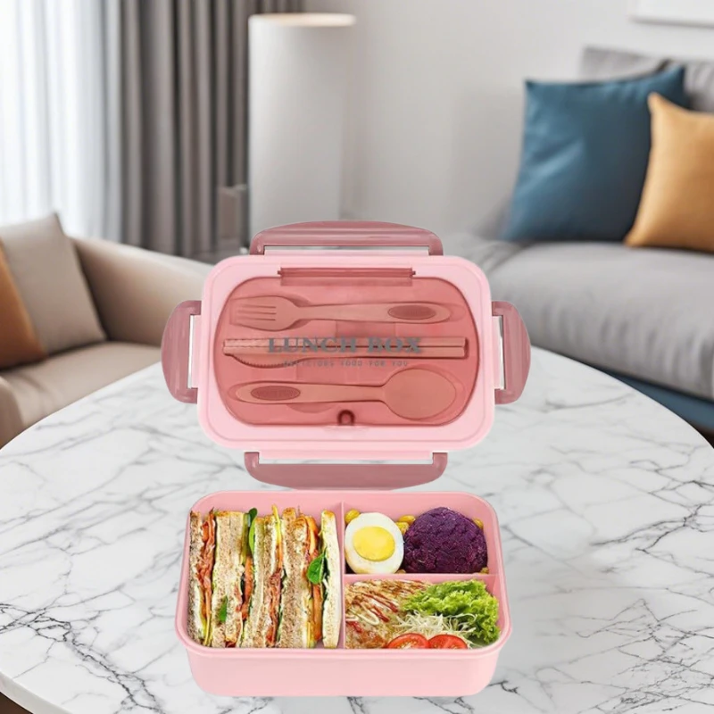 Adult Bento Lunch Box - 3-Compartment Food Container