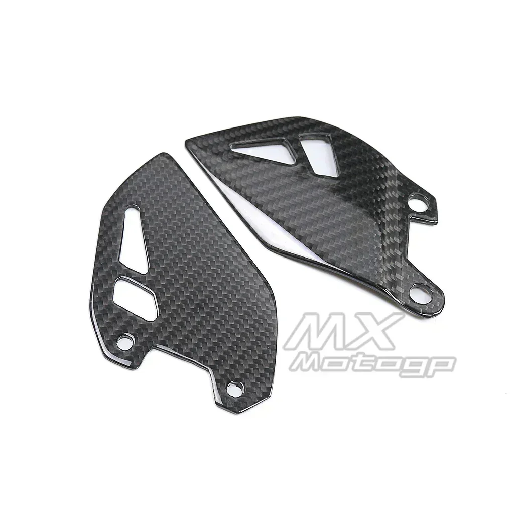 ZH2 For KAWASAKI Z H2 Real Carbon Fiber Heel Guards Rearset Protector Motorcycle Accessories Rear Footrest Wing Plate motorcycle accessories
