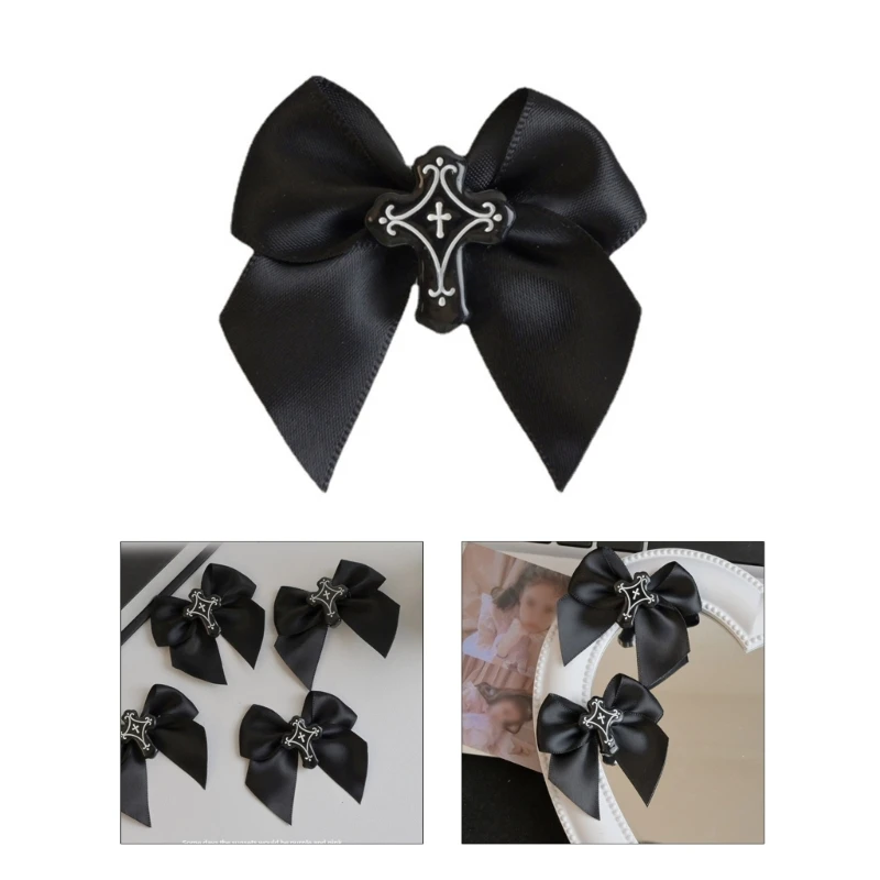 Spring Summer Hair Clip for Girl Hair Clip Halloween Punk Cross Bowknot Hair Barrettes for Teenager Ponytail Decors Dropship spring and autumn 2023 men s new beta racing cross country style lace up printing high quality fashion hoodie pants two piece su