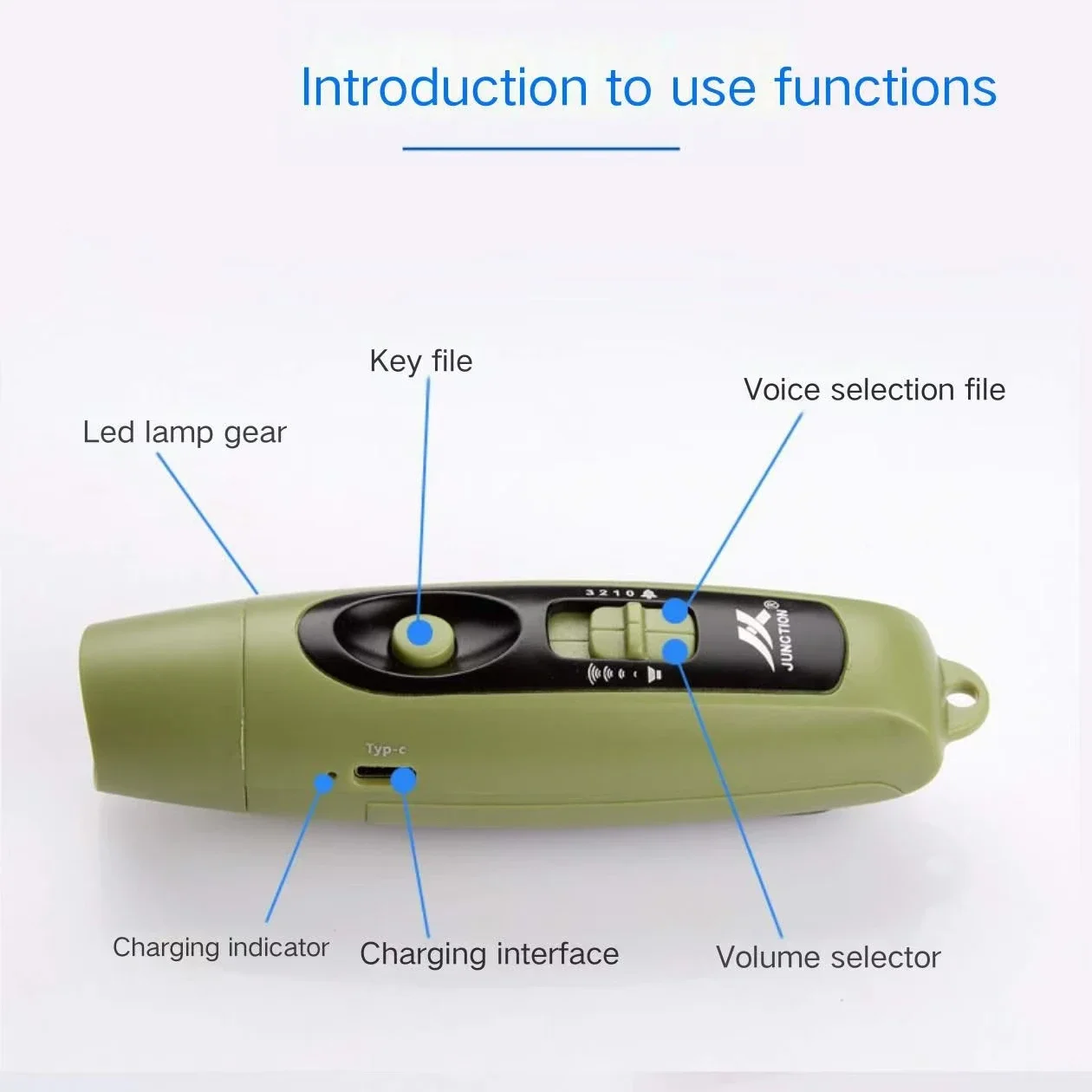 รูปสินค้า นกหวีดไฟ LED เสียงดัง ชาร์จ USB ได้