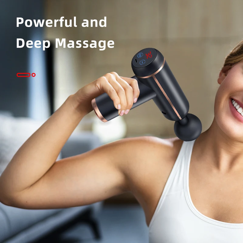 Portátil massagem pistola percussão massageador para o corpo pescoço dor profunda terapia vibratória massagem relaxamento alívio da dor fitness