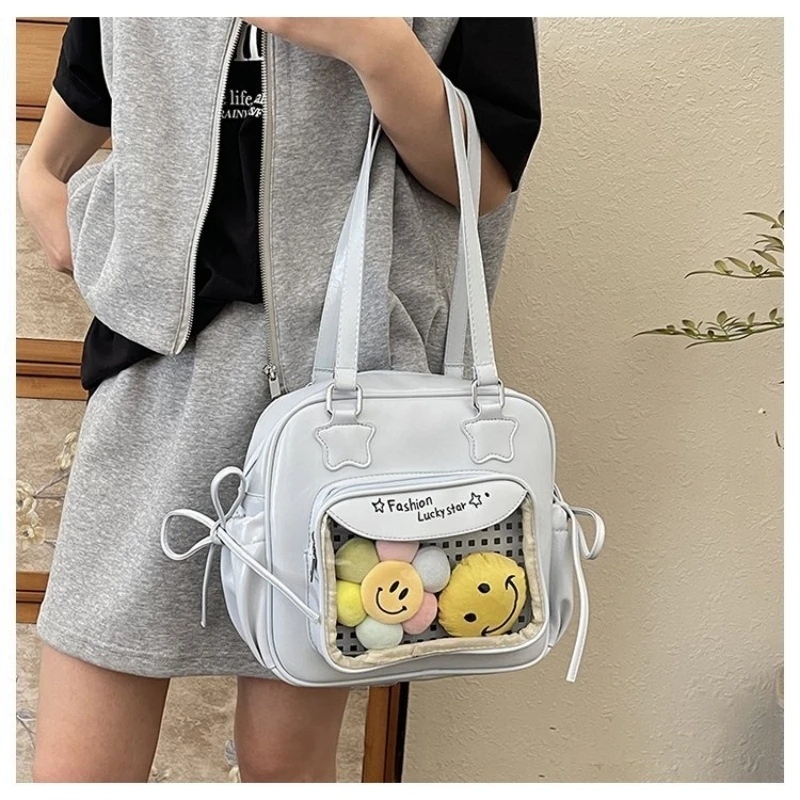 Japanese Style Kawaii Itabag for Dolls Large Handbags New PU School Bags for Teenage Girls Tote Shoulder Bag JK Crossbody Bag ﻿