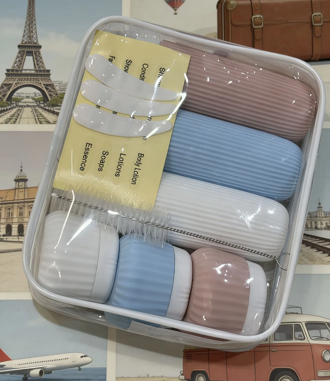 12-Piece Leak-Proof Travel Toiletry Kit with Bag and Accessories