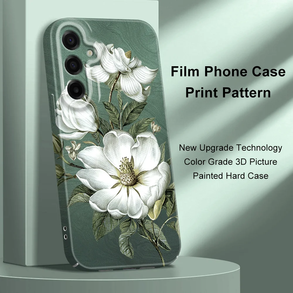 Elegant Magnolia Design Phone Case - Premium Hard Cover with Protective Film