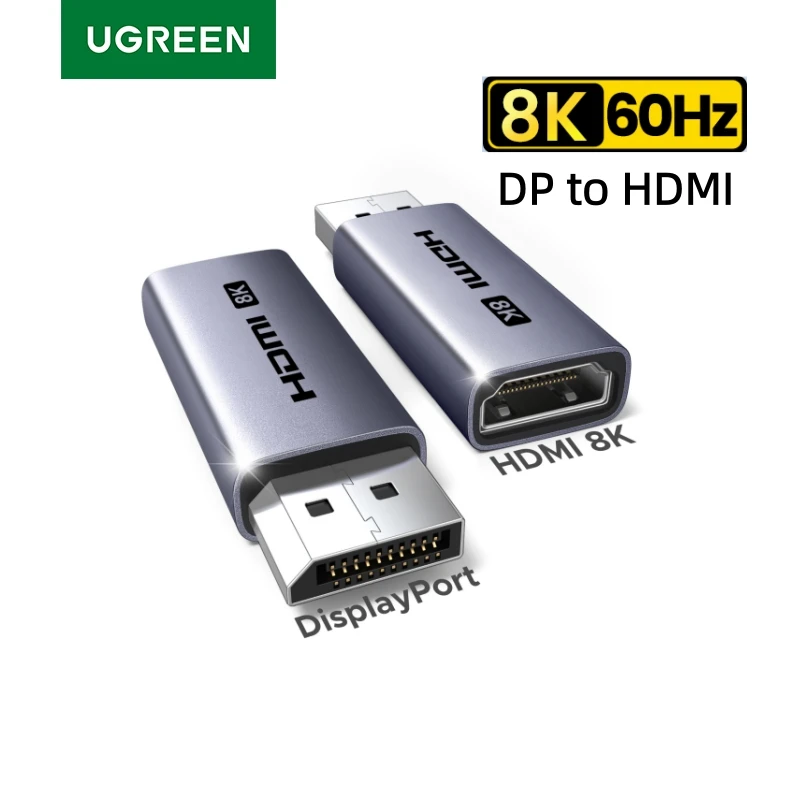 UGREEN Displayport to HDMI Adapter 8K 60Hz Displayport DP to HDMI Converter Uni-Directional Display Port Converter