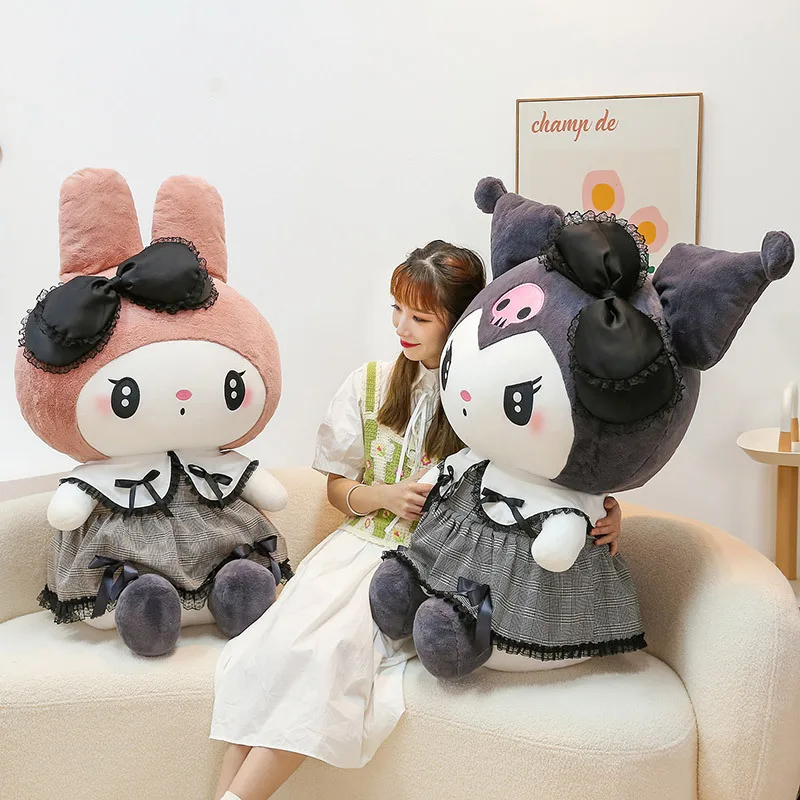 Sanrio – Poupée En Peluche Noire Kuromi Mymelody, Kawaii, Dessin Animé,  Coussin De Canapé, Oreiller Gothique Foncé, Jouet En Dentelle, Cadeau  D'anniversaire Pour Filles - En Peluche Et Animaux En Peluche - AliExpress