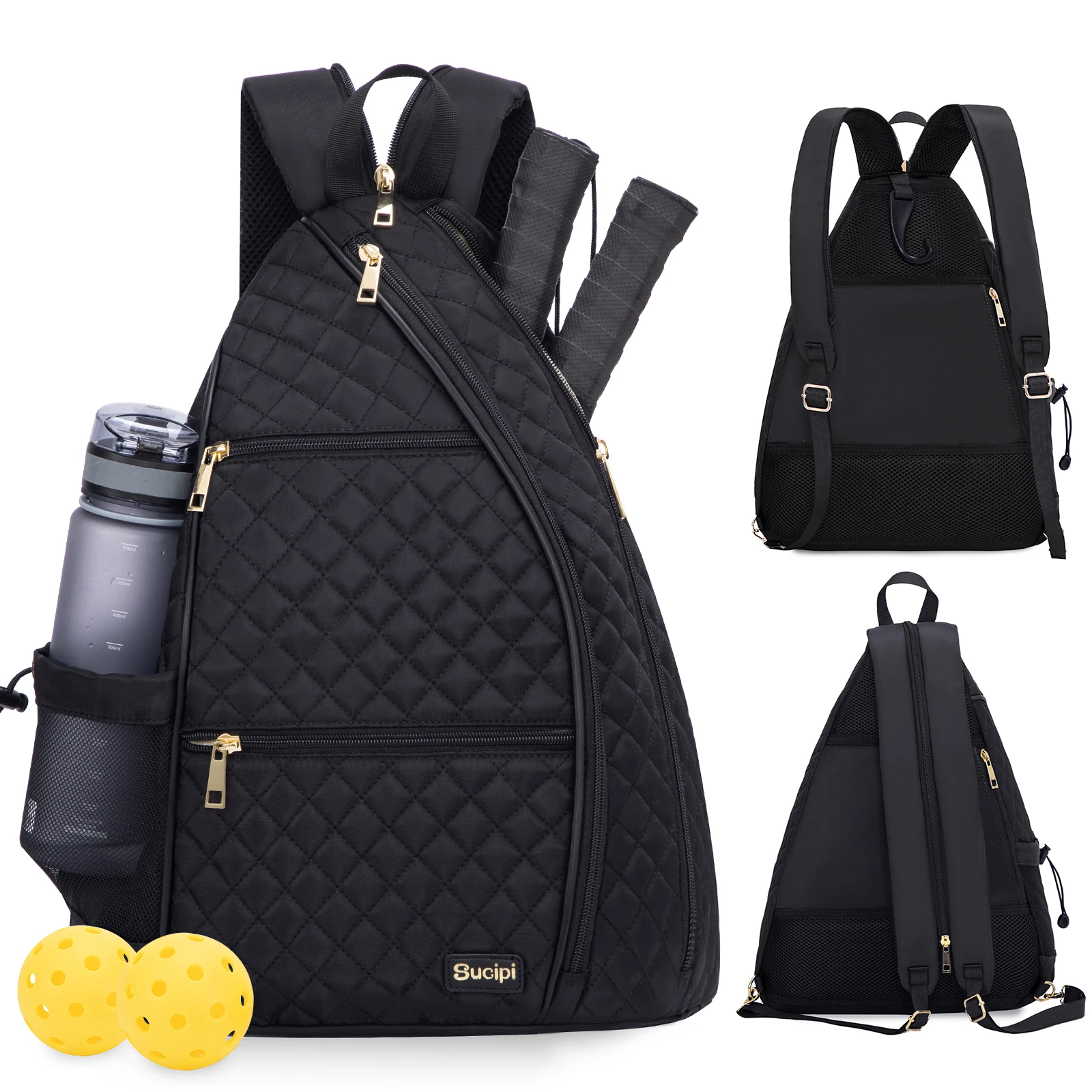 

outdoor spring tennis sling bag high quality rich pocket pickleball paddles racket travel backpacks bags for women men