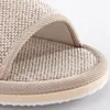 Linen Slippers Women And Men Household Indoor Floor Slippers Daily Home Simple Plain Mute Anti-Slip Comfortable Slippers 5