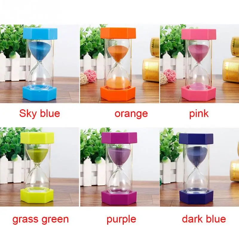 5/10/15/30/45/60 Minutes Hexagonal Hourglass Drop Resistance Sand Clock Game Kid Gift Kitchen Timer Sandglass Decoration Home