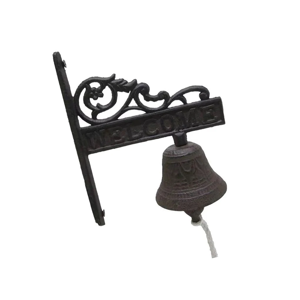 

Welcome Doorbell Hardware Artistic Cast Iron Craft Bells Pendants Bell Pendant Hanging Decor Home Adornment Type 3