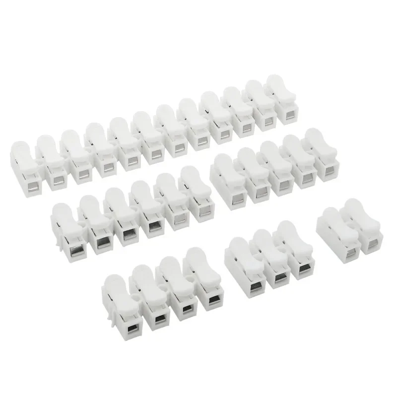 

1pcs/10Pcs CH-2 CH-3 Spring Wire Quick Connector 2P 3P Electrical Crimp Terminals Block Splice Cable Clamp Easy Fit Led Strip